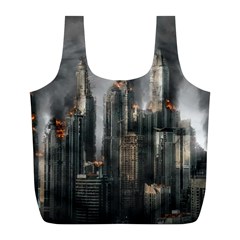 Armageddon Disaster Destruction War Full Print Recycle Bags (l)  by Celenk