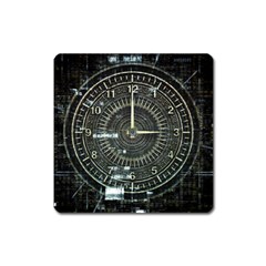 Time Machine Science Fiction Future Square Magnet by Celenk