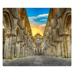 Abbey Ruin Architecture Medieval Double Sided Flano Blanket (small)  by Celenk