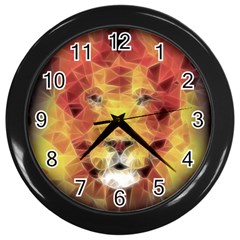 Fractal Lion Wall Clocks (black) by Celenk