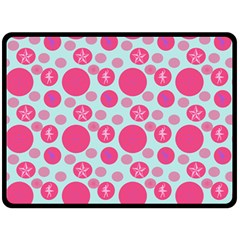 Blue Retro Dots Fleece Blanket (large)  by snowwhitegirl