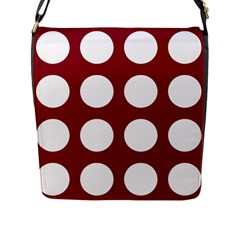 Big Dot Red Flap Messenger Bag (l)  by snowwhitegirl