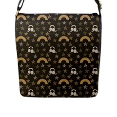 Music Stars Grey Flap Messenger Bag (l)  by snowwhitegirl