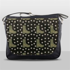 Charcoal Boots Messenger Bags by snowwhitegirl