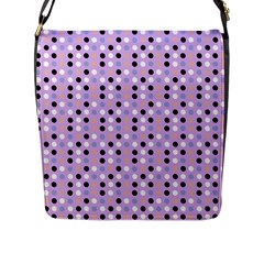 Black White Pink Blue Eggs On Violet Flap Messenger Bag (l)  by snowwhitegirl