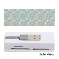 Peach Pink Eggs On Green Memory Card Reader (stick)  by snowwhitegirl