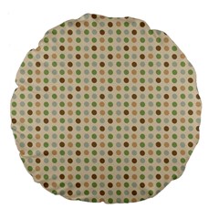 Green Brown Eggs Large 18  Premium Flano Round Cushions by snowwhitegirl
