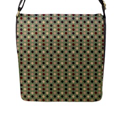 Grey Beige Burgundy Eggs On Green Flap Messenger Bag (l)  by snowwhitegirl