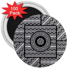 Wavy Panels 3  Magnets (100 Pack) by linceazul
