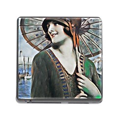 Lady Of Summer 1920 Art Deco Memory Card Reader (square) by NouveauDesign