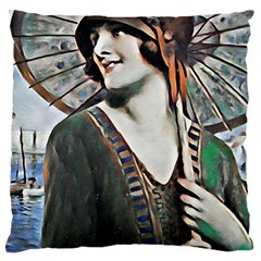 Lady Of Summer 1920 Art Deco Large Flano Cushion Case (two Sides) by NouveauDesign