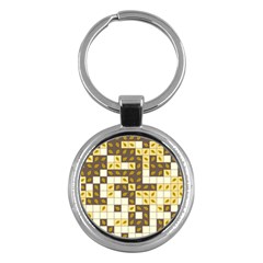 Autumn Leaves Pattern Key Chains (round)  by linceazul