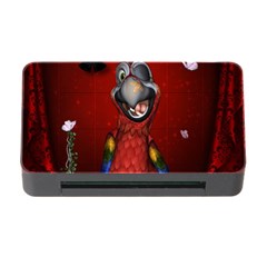 Funny, Cute Parrot With Butterflies Memory Card Reader With Cf by FantasyWorld7