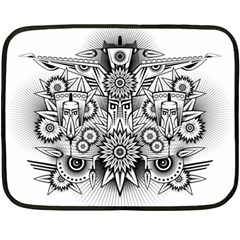 Forest Patrol Tribal Abstract Double Sided Fleece Blanket (mini)  by Nexatart
