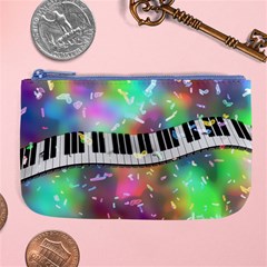Piano Keys Music Colorful 3d Large Coin Purse by Nexatart