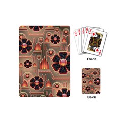 Background Floral Flower Stylised Playing Cards (mini)  by Nexatart