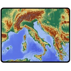 Italy Alpine Alpine Region Map Double Sided Fleece Blanket (medium)  by Nexatart
