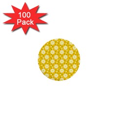 Daisy Dots Yellow 1  Mini Buttons (100 Pack)  by snowwhitegirl