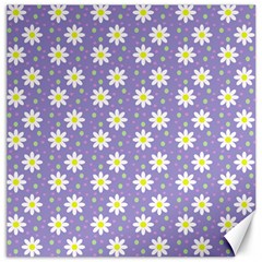 Daisy Dots Violet Canvas 12  X 12   by snowwhitegirl