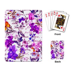 Ultra Violet,shabby Chic,flowers,floral,vintage,typography,beautiful Feminine,girly,pink,purple Playing Card by NouveauDesign