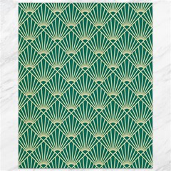 Teal,beige,art Nouveau,vintage,original,belle Époque,fan Pattern,geometric,elegant,chic Canvas 16  X 20   by NouveauDesign
