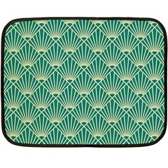 Teal,beige,art Nouveau,vintage,original,belle Époque,fan Pattern,geometric,elegant,chic Fleece Blanket (mini) by NouveauDesign