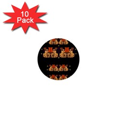 Geisha With Friends In Lotus Garden Having A Calm Evening 1  Mini Buttons (10 Pack)  by pepitasart