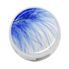 Feather Blue Colored 4-port Usb Hub (two Sides)  by Nexatart
