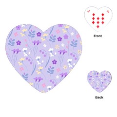 Violet,lavender,cute,floral,pink,purple,pattern,girly,modern,trendy Playing Cards (heart)  by NouveauDesign
