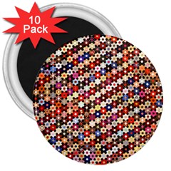 Mosaic Pattern Quilt Pattern 3  Magnet (10 Pack) by paulaoliveiradesign