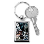 Abstract Flow River Black Key Chains (Rectangle)  Front
