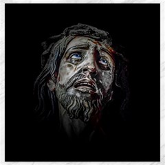 Jesuschrist Face Dark Poster Canvas 16  X 16   by dflcprints