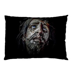 Jesuschrist Face Dark Poster Pillow Case by dflcprints