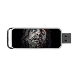 Jesuschrist Face Dark Poster Portable Usb Flash (two Sides) by dflcprints