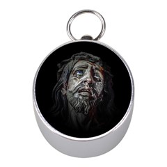 Jesuschrist Face Dark Poster Mini Silver Compasses by dflcprints