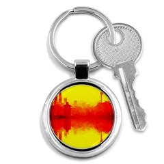 Sun Rise,city,modern Art Key Chains (round)  by NouveauDesign