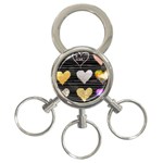 modern heart pattern 3-Ring Key Chains Front