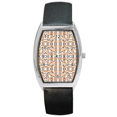 Multicolored Geometric Pattern  Barrel Style Metal Watch by dflcprints