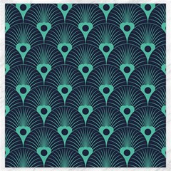 Blue,teal,peacock Pattern,art Deco Canvas 20  X 20   by NouveauDesign
