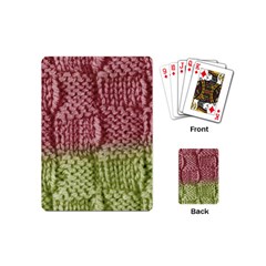 Knitted Wool Square Pink Green Playing Cards (mini)  by snowwhitegirl