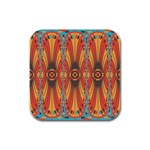 Geometric Extravaganza Pattern Rubber Square Coaster (4 pack)  Front