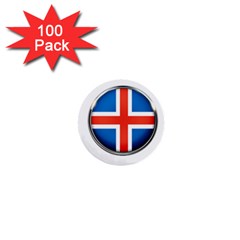 Iceland Flag Europe National 1  Mini Buttons (100 Pack)  by Nexatart