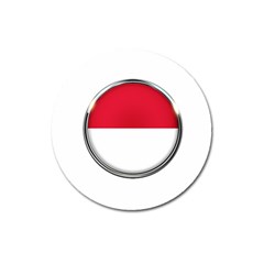 Monaco Or Indonesia Country Nation Nationality Magnet 3  (round) by Nexatart