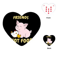 Friends Not Food - Cute Pig And Chicken Playing Cards (heart)  by Valentinaart
