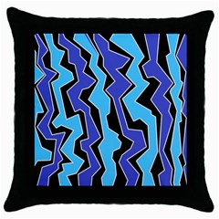 Vertical Blues Polynoise Throw Pillow Case (black) by jumpercat