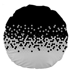 Flat Tech Camouflage Black And White Large 18  Premium Round Cushions by jumpercat