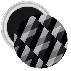 Black And White Grunge Striped Pattern 3  Magnets by dflcprints