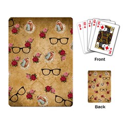Vintage Glasses Beige Playing Card by snowwhitegirl