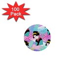 Japanese Abstract 1  Mini Buttons (100 pack)  Front