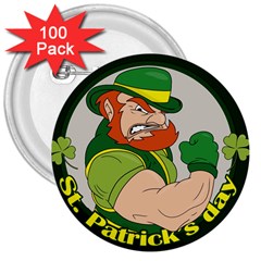 St  Patricks Day 3  Buttons (100 Pack)  by Valentinaart